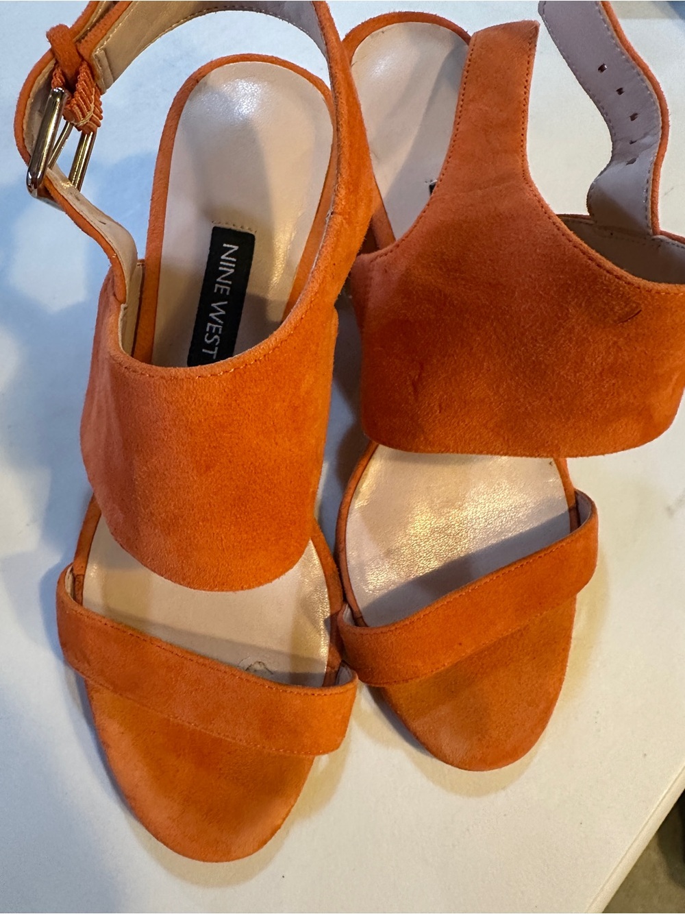 Orange Suede Heels